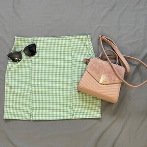 Green Plaid Women's Skirt